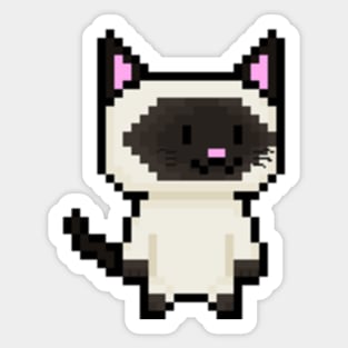 Pixel Siamese Cat Sticker